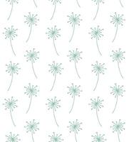 Seamless pattern of sketch dandelion flower vector