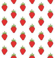 Seamless pattern of sketch strawberry vector