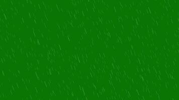 Simple fast rain with wind effect animation on a green screen background video