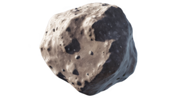 Asteroids swarm of boulders or stone meteorite isolated on transparent background, flying rock in the space. png