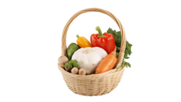 basket with vegetables isolated on transparent background png