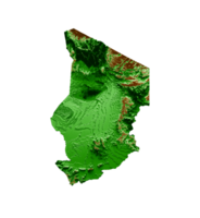 Chad Topographic Map 3d realistic map Color 3d illustration png