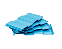 Blue Metallic Stacks Of Corrugated Galvanised Iron For Roof Sheets 3d Illustration png