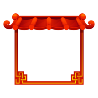 Red Chinese frames with roof. Chinese-style background for your icon. Game element, APP icon or banner. png