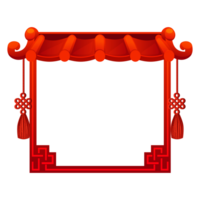 Red Chinese frame. Chinese-style background for your icon. Game element, APP icon or banner. png
