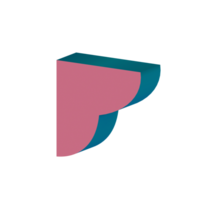3d abstract pop art flat element png