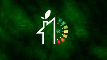 Energy efficiency concept, energy efficiency rating for energy efficient house building rate label audit, Renewable energy concept. for background. photo