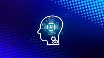 Ai tech, virtual graphic Global Internet connect with AI, Artificial Intelligence, using command prompt for generates something, Futuristic technology transformation. photo