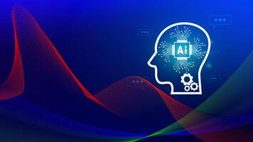Ai tech, virtual graphic Global Internet connect with AI, Artificial Intelligence, using command prompt for generates something, Futuristic technology transformation. photo