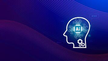 Ai tech, virtual graphic Global Internet connect with AI, Artificial Intelligence, using command prompt for generates something, Futuristic technology transformation. photo