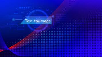 Ai tech Text to image, virtual graphic with AI, Artificial Intelligence, using command prompt for generates something, Futuristic technology transformation. photo