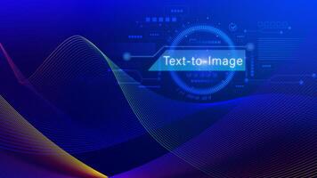 Ai tech Text to image, virtual graphic with AI, Artificial Intelligence, using command prompt for generates something, Futuristic technology transformation. photo