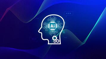Ai tech, virtual graphic Global Internet connect with AI, Artificial Intelligence, using command prompt for generates something, Futuristic technology transformation. photo