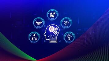 Power soft skills, multi skills responsibility HR human resources concept, personal attribute development, Digital Personality, problem solving, adaptability, collaboration, leadership, creativity. photo