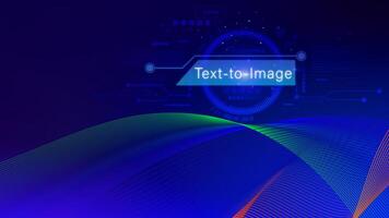 Ai tech Text to image, virtual graphic with AI, Artificial Intelligence, using command prompt for generates something, Futuristic technology transformation. photo
