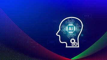 Ai tech, virtual graphic Global Internet connect with AI, Artificial Intelligence, using command prompt for generates something, Futuristic technology transformation. photo