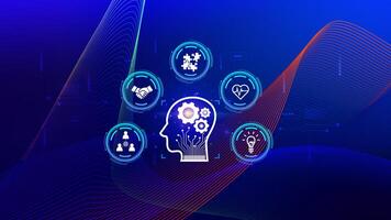 Power soft skills, multi skills responsibility HR human resources concept, personal attribute development, Digital Personality, problem solving, adaptability, collaboration, leadership, creativity. photo