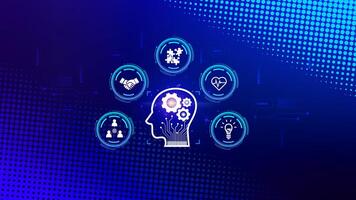 Power soft skills, multi skills responsibility HR human resources concept, personal attribute development, Digital Personality, problem solving, adaptability, collaboration, leadership, creativity. photo