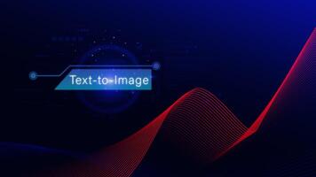 Ai tech Text to image, virtual graphic with AI, Artificial Intelligence, using command prompt for generates something, Futuristic technology transformation. photo