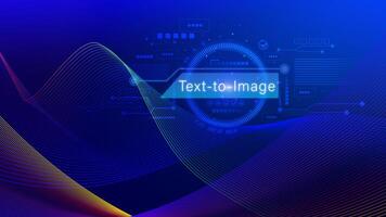 Ai tech Text to image, virtual graphic with AI, Artificial Intelligence, using command prompt for generates something, Futuristic technology transformation. photo