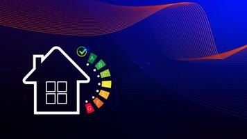 Energy efficiency concept, energy efficiency rating for energy efficient house building rate label audit, Renewable energy concept. for background. photo
