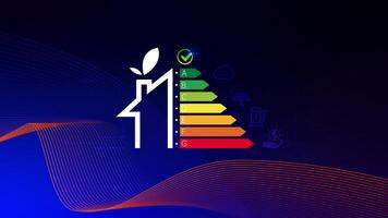 Energy efficiency concept, energy efficiency rating for energy efficient house building rate label audit, Renewable energy concept. for background. photo