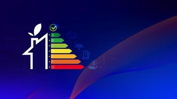 Energy efficiency concept, energy efficiency rating for energy efficient house building rate label audit, Renewable energy concept. for background. photo