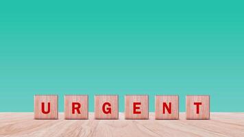 URGENT, Wooden blocks with URGENT text and Business concept, informative and communication background, Urgent Notice Important Quick Serious Speed Concept. photo