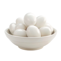 3D Rendering of White Eggs in Bowl on Transparent Background AI-Generative png