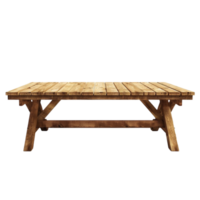 Wooden Picnic Table on Transparent Background AI-Generative png