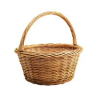 Wicker Basket on Transparent Background AI-Generative png