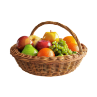 Fruit Basket on Transparent Background AI-Generative png