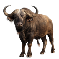 Buffalo Standing on Transparent Background AI-Generative png