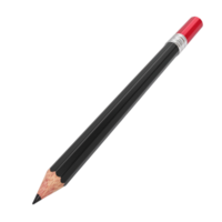 Black and Red Pencil on Transparent Background AI-Generative png