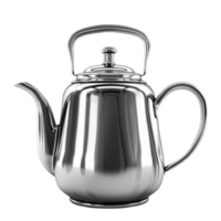 Silver Tea Kettle on Transparent Background AI-Generative png