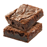 Brownies with Chocolate on Transparent Background AI-Generative png