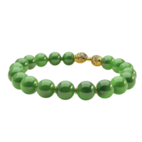 Green Jade Bracelet with Gold Clasp on Transparent Background AI-Generative png
