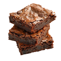 Pile of Brownies on Transparent Background AI-Generative png