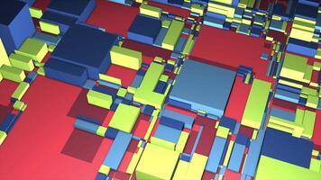 Motion of a minimal geometric background made with rectangular shapes in Mondrian style. Motion. Animated illustration . video