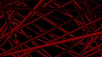 Chaotic 3d lines move on black background. Motion. Beautiful 3d lines in intricate design. Construction of intricate pipes or 3D lines video