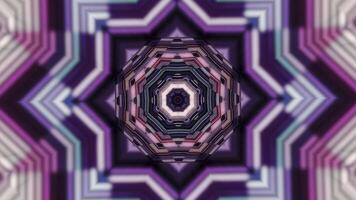 Colorful geometrical kaleidoscopic background. Media. Ornamental symmetrical pattern with stars, seamless loop. video