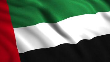 A beautiful looping flag animation of United Arab Emirates. Motion. Abstract colorful waving flag cloth, seamless loop. video
