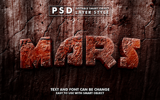 Mars Editable Text Effect psd