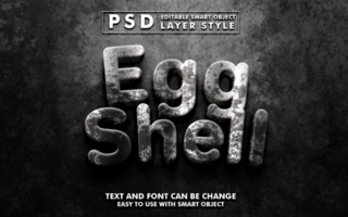 Egg Shell Editable Text Effect psd