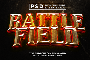 Battle Filed Editable Text Effect psd