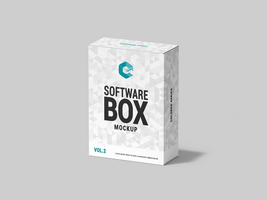 Realistic Rectangle Software Box 3D Rendering Mock-up easy to change colors for branding psd
