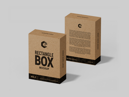 Realistic Software Kraft Box 3D Rendering Mock-up easy to change colors Mockup for branding psd