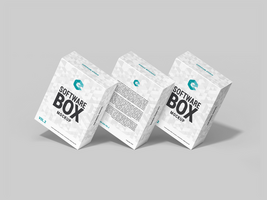 Realistic White Black Colorful Blank Rectangle Box isolated on white background - 3D Rendering Software Mock-up psd