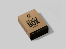 3D Square kraft box mock up cangeable color and background - Blank rectangle box template design with copy space Mockup psd