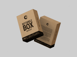 Brown blank Rectangle box Mockup with realistic look - Studio Software box mock up for branding psd